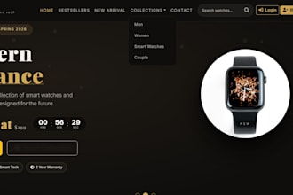 create a premium watch website and ecommerce store