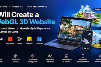 webgl 3d website, 3d gaussian splat web, 3d product viewer, playcanvas 3d game
