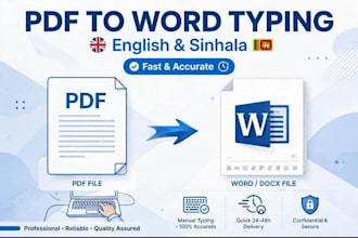 do professionally typing, data entry and english to sinhala translation