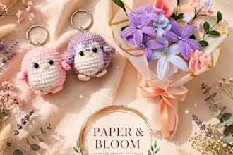 give handmade bouquet gift box and keychain ideas