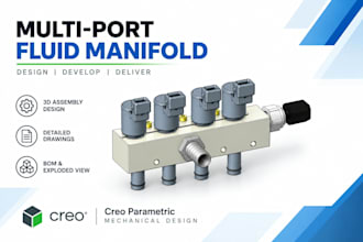 design 3d mechanical parts and assembly in creo
