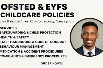 create ofsted and eyfs childcare policies and procedures