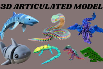 create 3d articulated models and flexible toys for 3d printing