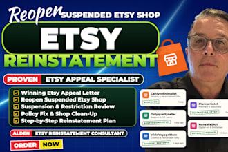 reopen etsy suspension, etsy reinstatement, etsy appeal letter for reopen