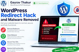fix wordpress redirect hack and malware removed