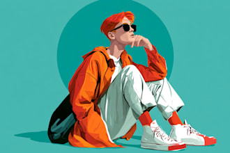 create a custom vector character illustration