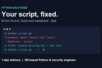 fix or debug your python script fast