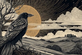 create high quality linocut illustration for t shirt design