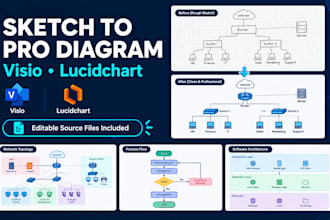 design network and system visio and lucidchart diagram