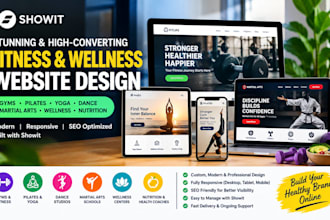 design gyms fits pilate yoga dance martial art wellness nutrition showit website