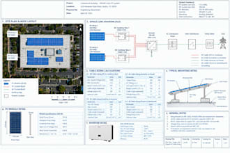 design solar pv system with single line diagram and cable sizing