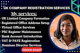 register UK company, setup UK ltd company, business bank account, UK address