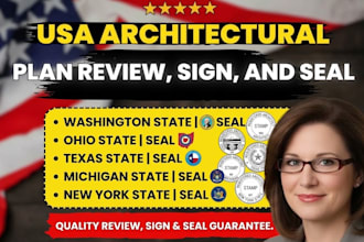 review, sign and seal architectural plans for washington, ohio, tx, michigan, ny