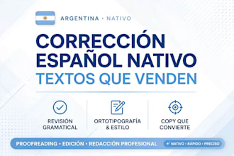 proofread and correct your spanish text to sound professional and sell more