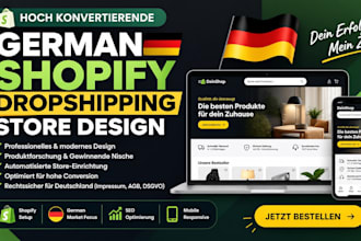 design or redesign your german shopify store website, shopify dropshipping store