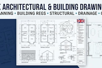 create full planning building regs elevations drainage and structural drawings