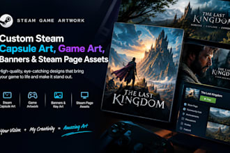 design custom steam capsule art, game artwork, banner, and steam page asstes
