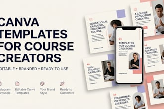 design canva templates and instagram carousels for course creators
