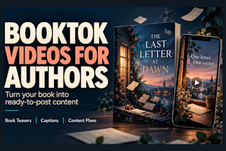 create booktok videos, book promotion content for authors and tiktok booktok