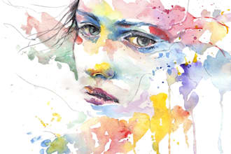 do custom watercolor portrait painting from your photo