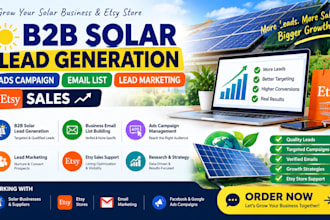 do b2b solar lead generation ads campaign email list lead marketing etsy sales