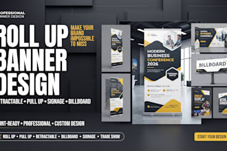 design roll up banner, pull up banner, signage, billboard, retractable banner