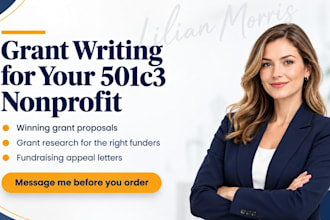 do grant writing and fundraising for your 501c3 non profit charity