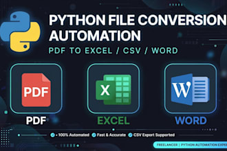 write a simple python script for automation and file conversion