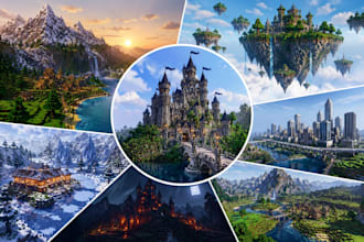 build minecraft maps, terrain, server build, lobbies, spawns, cities and rpg map