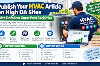 publish article hvac niche guest post backlinks, high DR authority link building