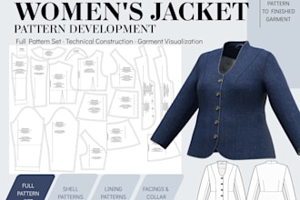 draft digital sewing patterns from your sketch or tech pack