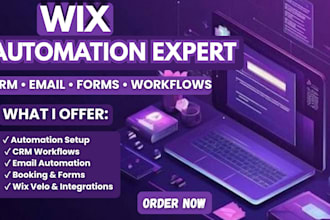 set up wix automation CRM workflows email forms and booking