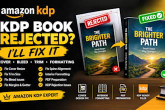 fix resize book cover, fix rejected book for amazon kdp book formatting