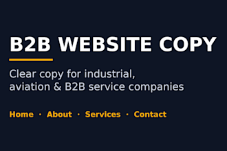 write clear website copy for industrial and b2b service companies