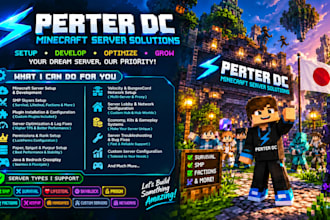 setup and develop your minecraft server with plugins smp, optimization, network