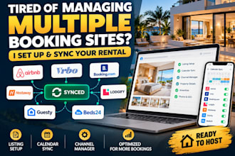 setup listing on airbnb vrbo booking com lodgify hostaway guesty, bed24 sync
