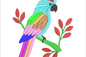 create a vvip custom parrot embroidery design in wilcom