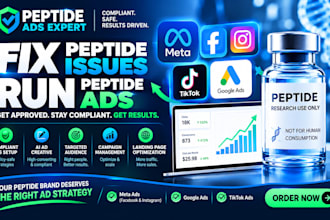 setup spain peptide ads , peptide marketing, facebook ads, google ads tiktok ads
