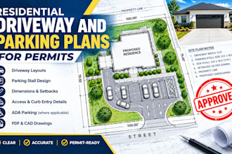design residential driveway and parking plans for permits