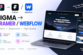 design mordern framer webflow website figma to framer or webflow