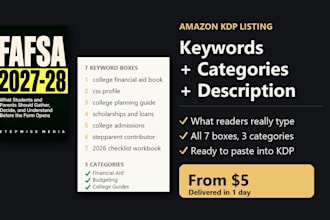 do KDP keywords, categories and book description
