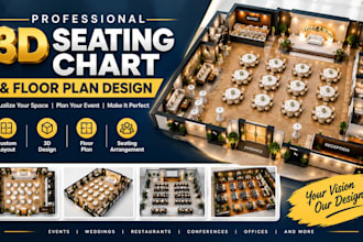 design a professional 3d seating chart and floor plan