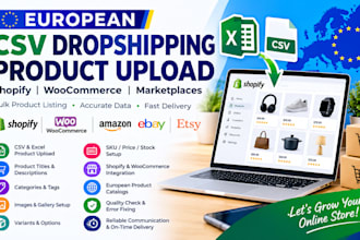 european csv dropshipping shopify woocommerce marketplace excel product upload