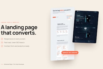 design and develop a fast responsive landing page in react