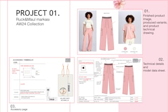 create professional fashion technical drawings and flats