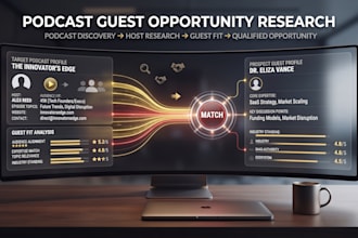 research relevant podcasts and build a qualified guest opportunity list