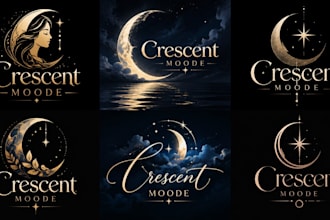 design a professional, moon, nightlife, dark, celestial, or elegant night logo