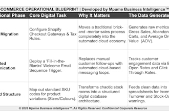 provide an ecommerce transformation and business intelligence blueprints