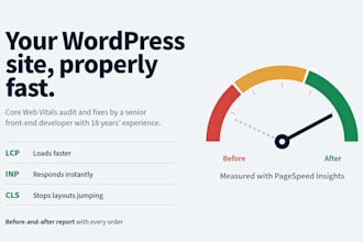 speed up your wordpress site and fix core web vitals