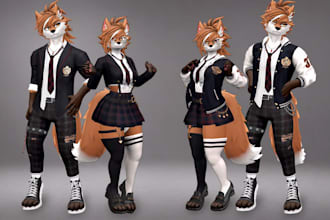 create 3d character for 3d vtuber, vrchat, rigging, 3d model
